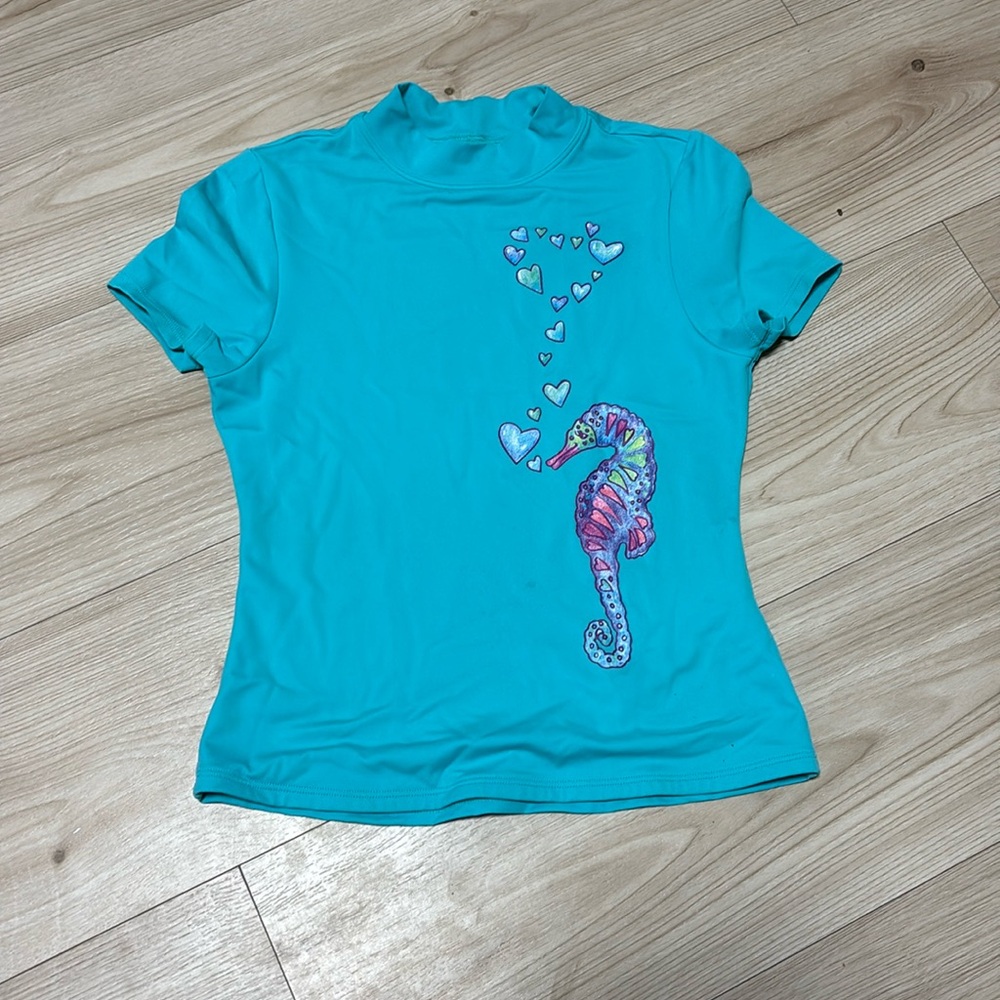 Teal Kids Rash Guard shirt for Swimming